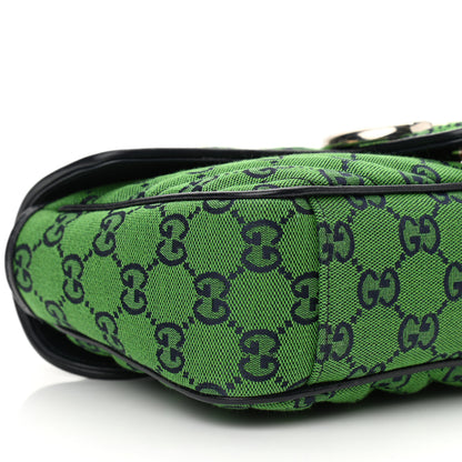 Gucci Monogram Multicolor Matelasse Diagonal Small GG Marmont Shoulder Bag Green Blue 9 of 10