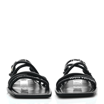Louis Vuitton Lambskin Nova Flat Sandals 37 Black 2 of 8