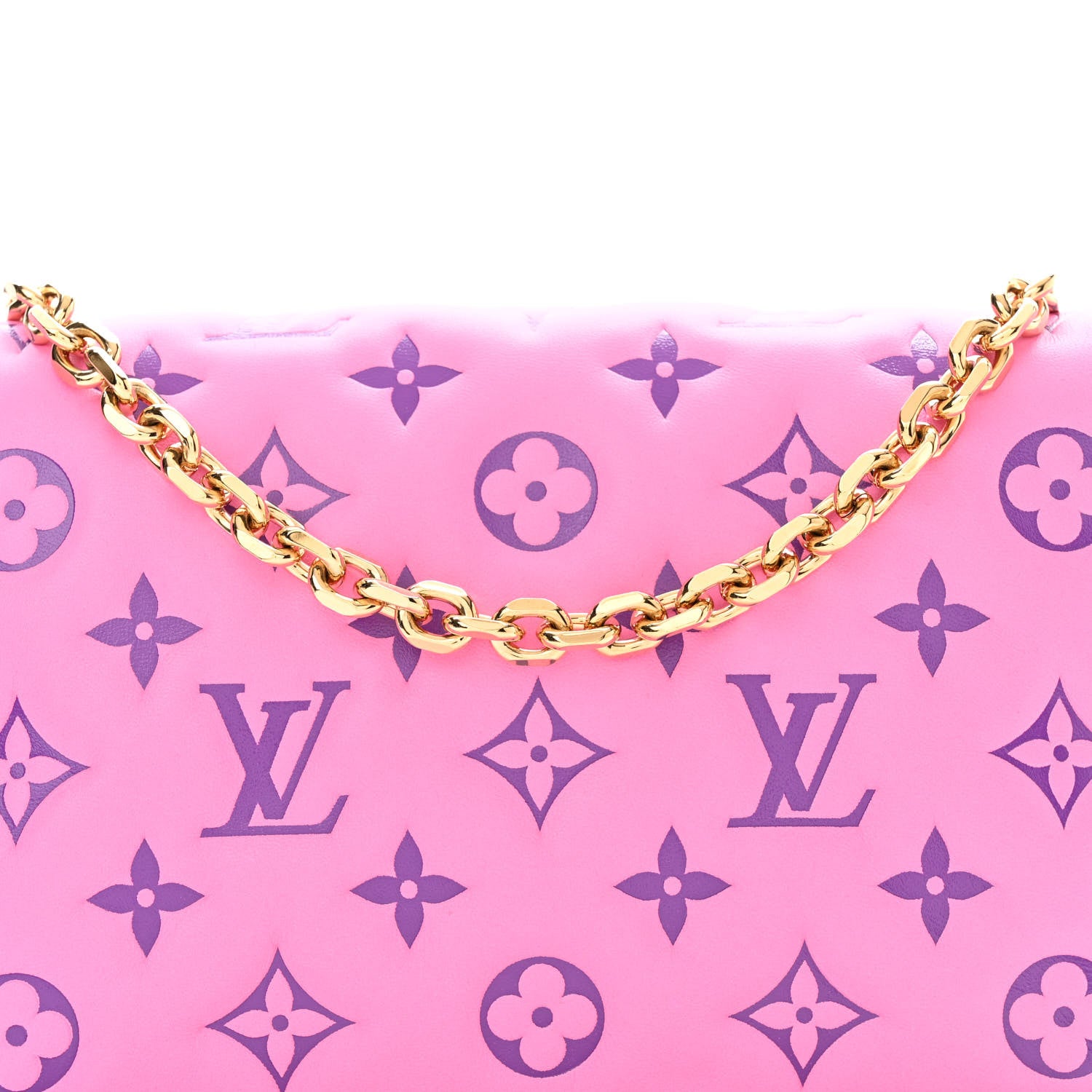 Louis Vuitton Lambskin Embossed Monogram Vuittamins Pochette Coussin Rose Violet 7 of 11