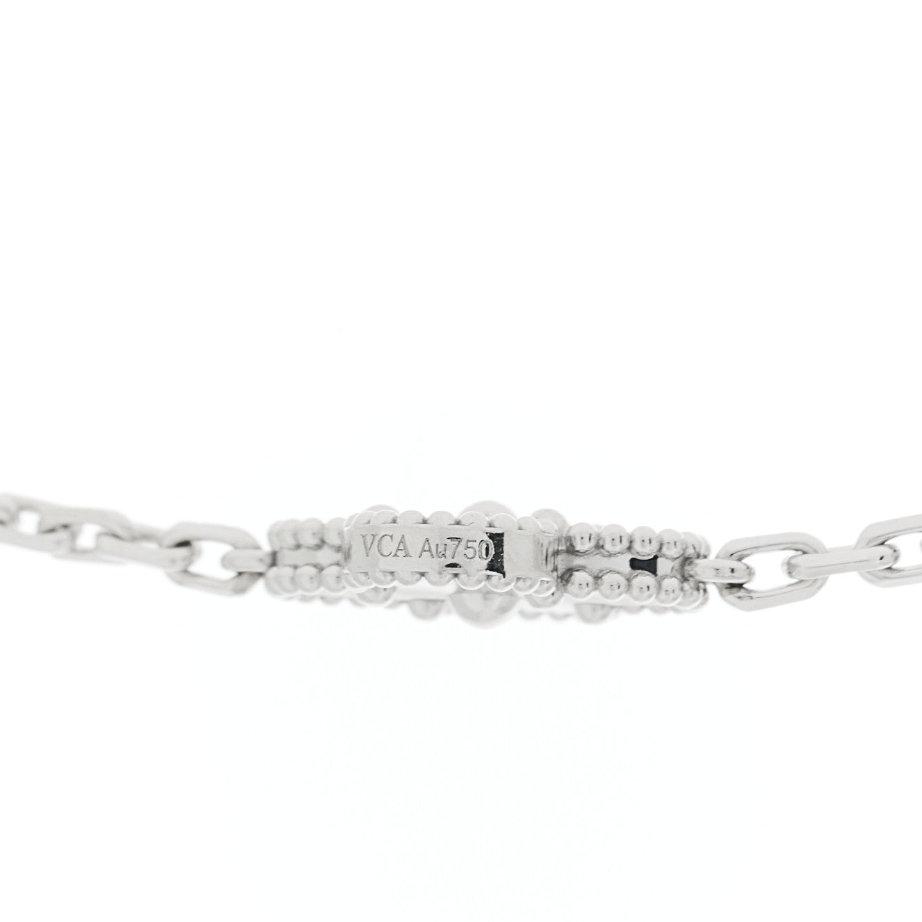 18K White Gold 20 Motifs Guilloche Vintage Alhambra Necklace