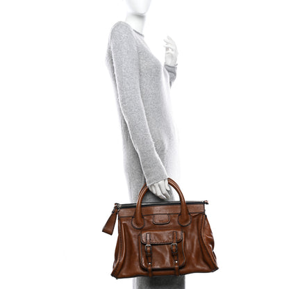 Chloe Calfskin Edith Satchel Ecureil Brown 2 of 9