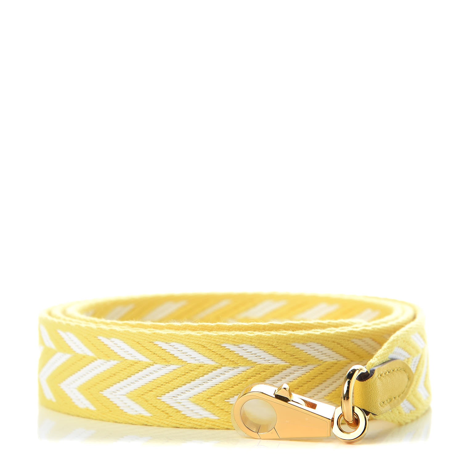 Hermes Toile Swift 25mm Sangle ZigZag Shoulder Strap Jaune de Naples White 1 of 5