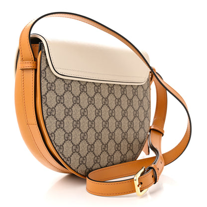 Gucci GG Supreme Monogram Calfskin Small Padlock Messenger Shoulder Bag Beige Mystic White Sun Oil 3 of 10