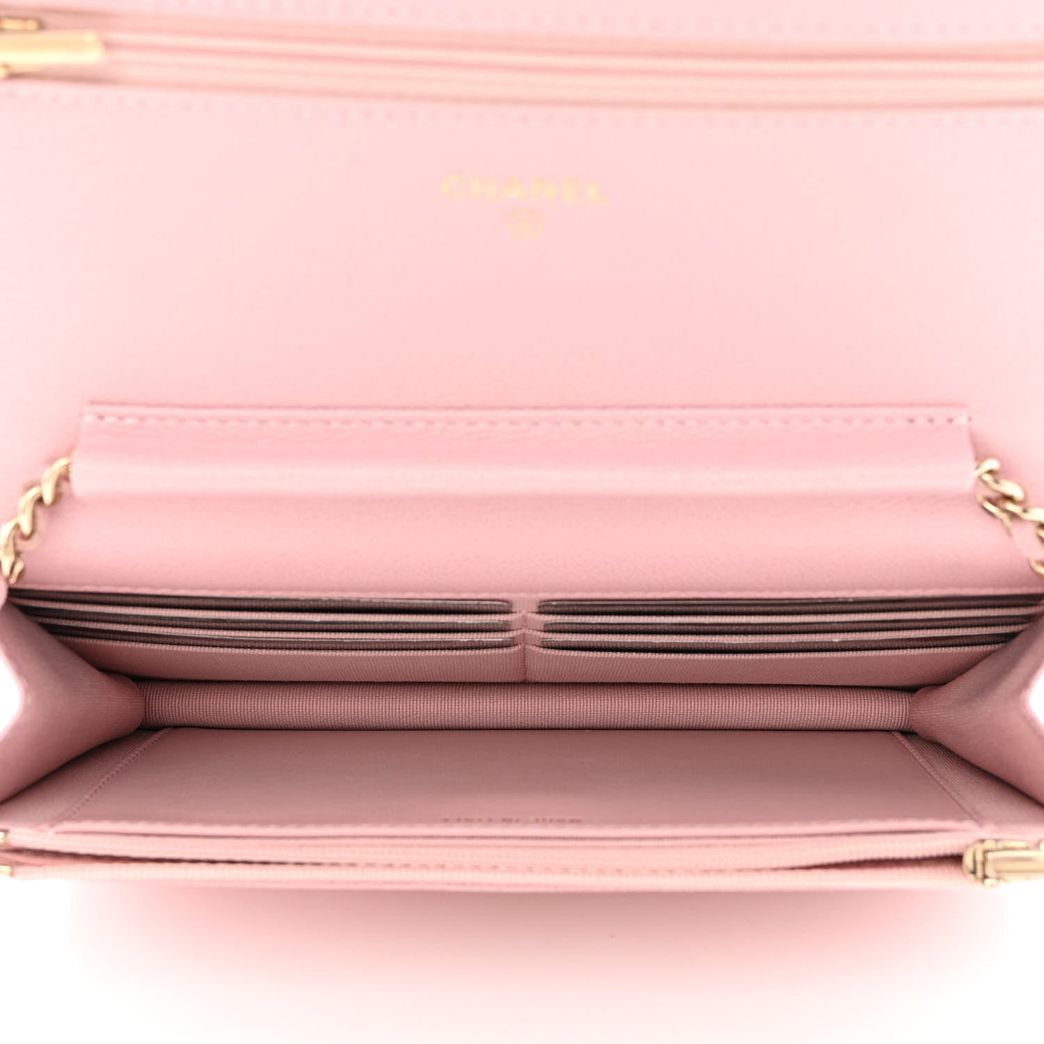 Chanel Caviar Quilted Studded CC Wallet on Chain WOC Light Pink 5 of 11