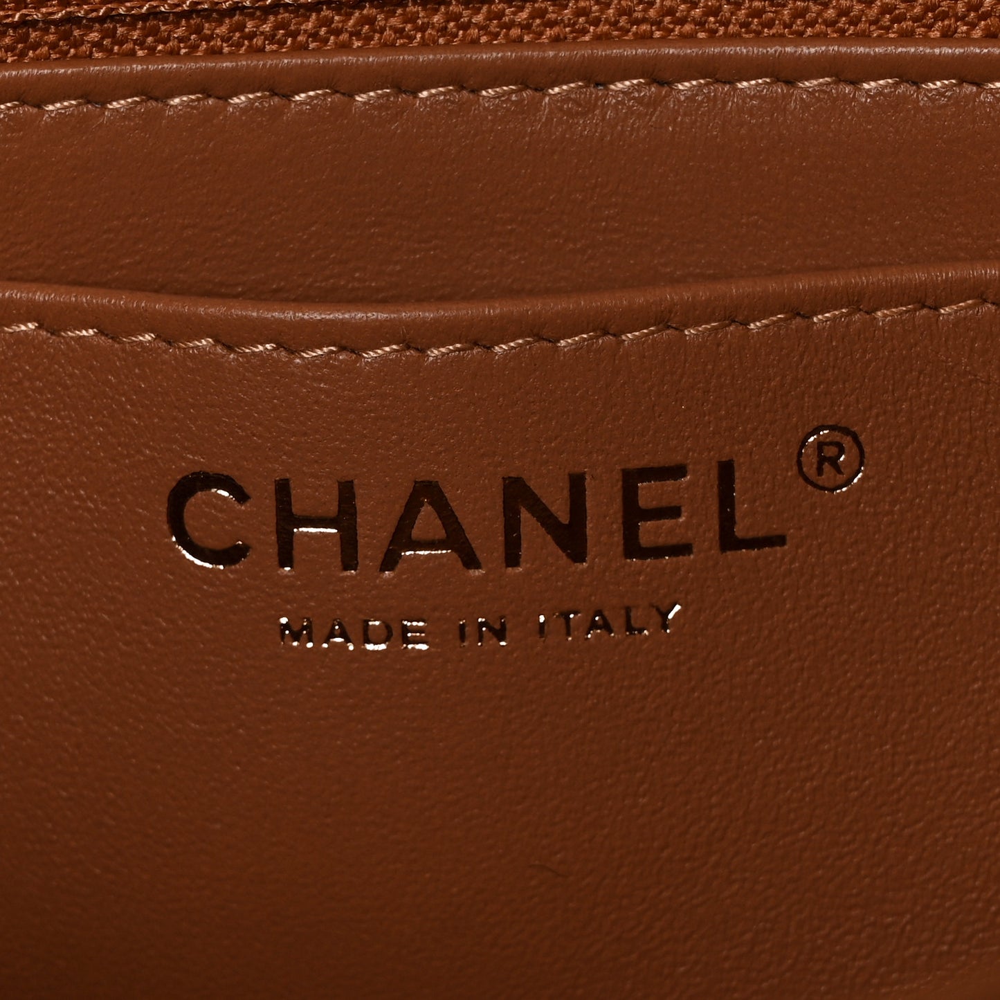 Lambskin Quilted Mini Rectangular Flap Brown
