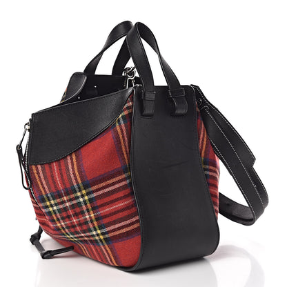 Loewe Wool Calfskin Small Hammock Shoulder Bag Black Red Tartan 4 of 10