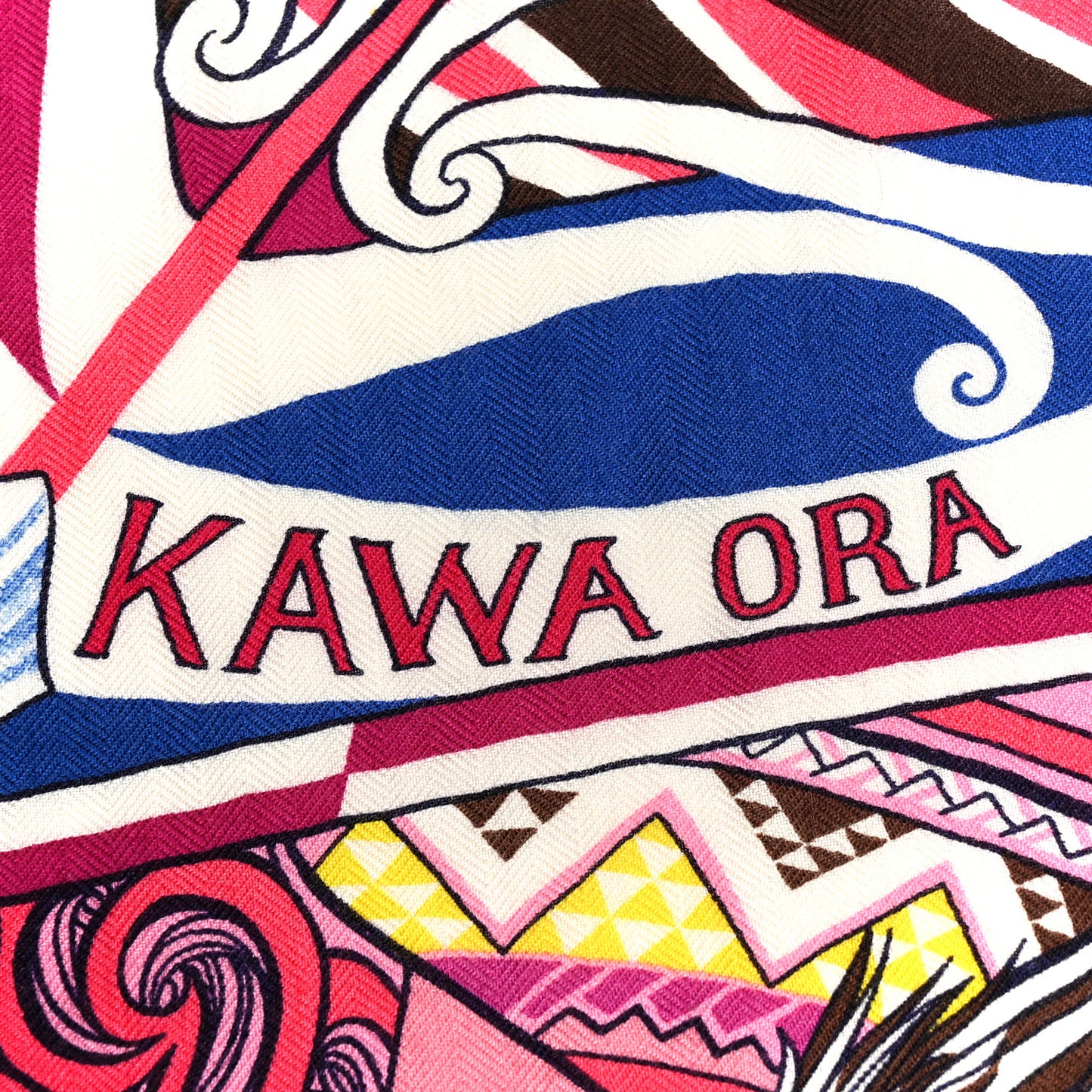 Cashmere Silk Kawa Ora Shawl 140 Fuchsia Marron Jaune