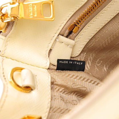 Prada Saffiano Vernice Mini Galleria Double Zip Tote Bianco 7 of 8