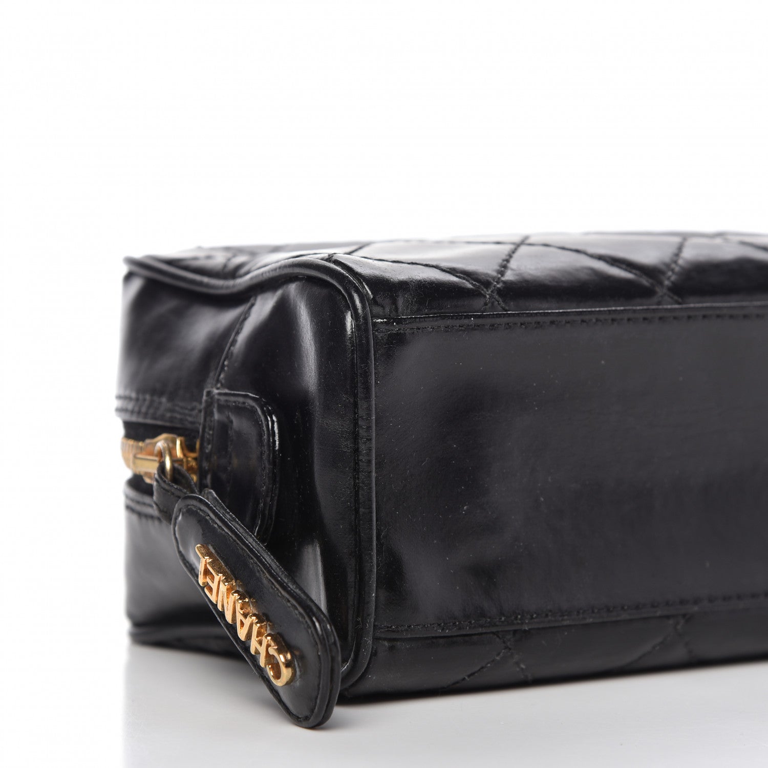 Chanel Lambskin Quilted Cosmetic Case Black 6 of 9