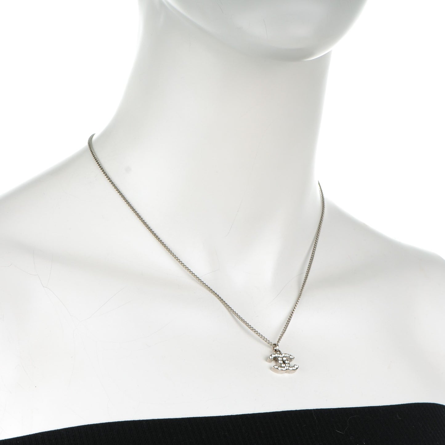 Crystal Timeless CC Necklace Silver