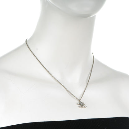 Chanel Crystal Timeless CC Necklace Silver 2 of 4