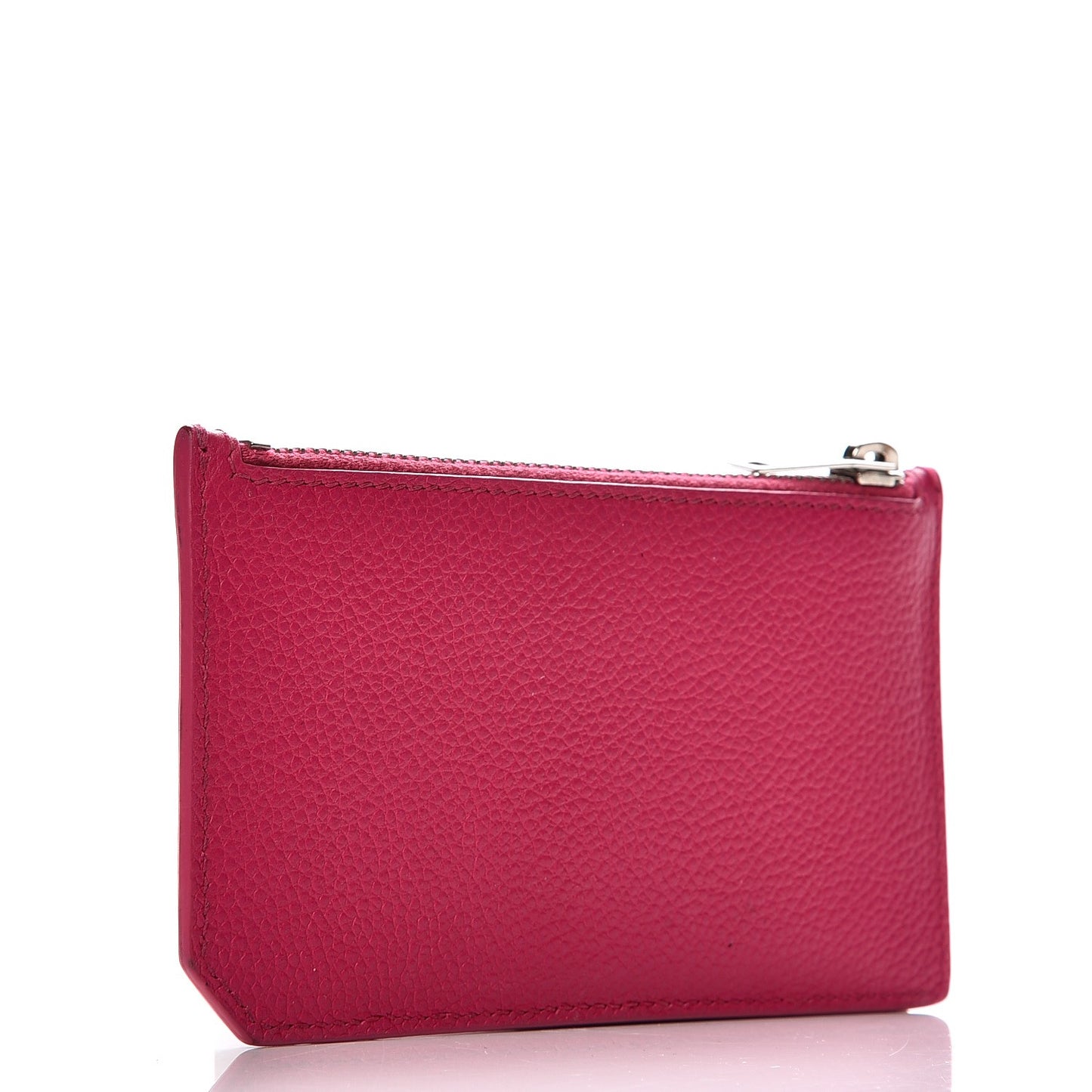 Grained Calfskin 5 Fragments Zip Pouch Card Holder Bubblegum