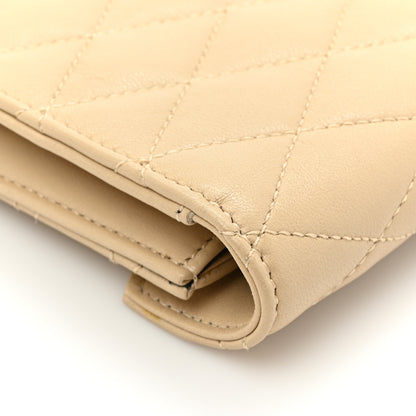 Saint Laurent Lambskin Quilted Sade Envelope Clutch Nude Powder 14 of 14