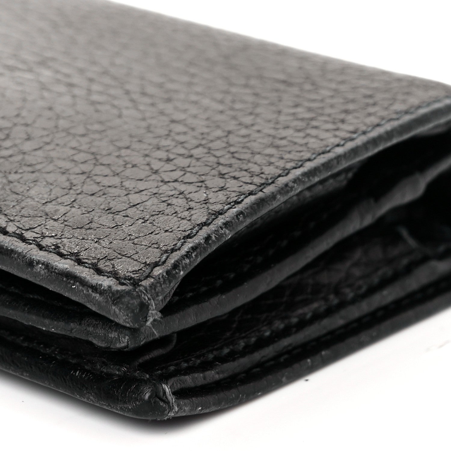 Gucci Pebbled Calfskin GG Marmont Card Case Black 9 of 9