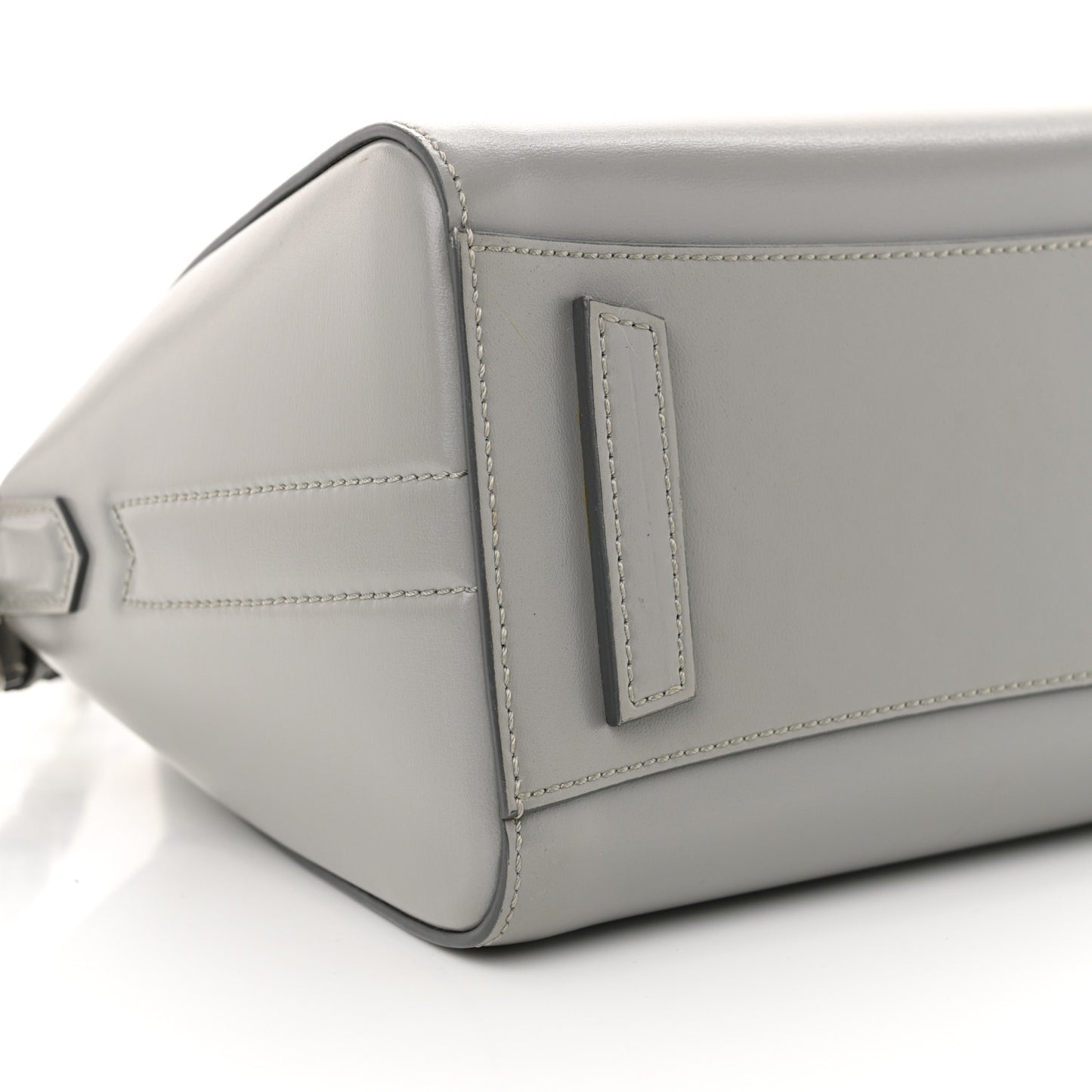 Shiny Lord Calfskin Mini Antigona Pearl Grey