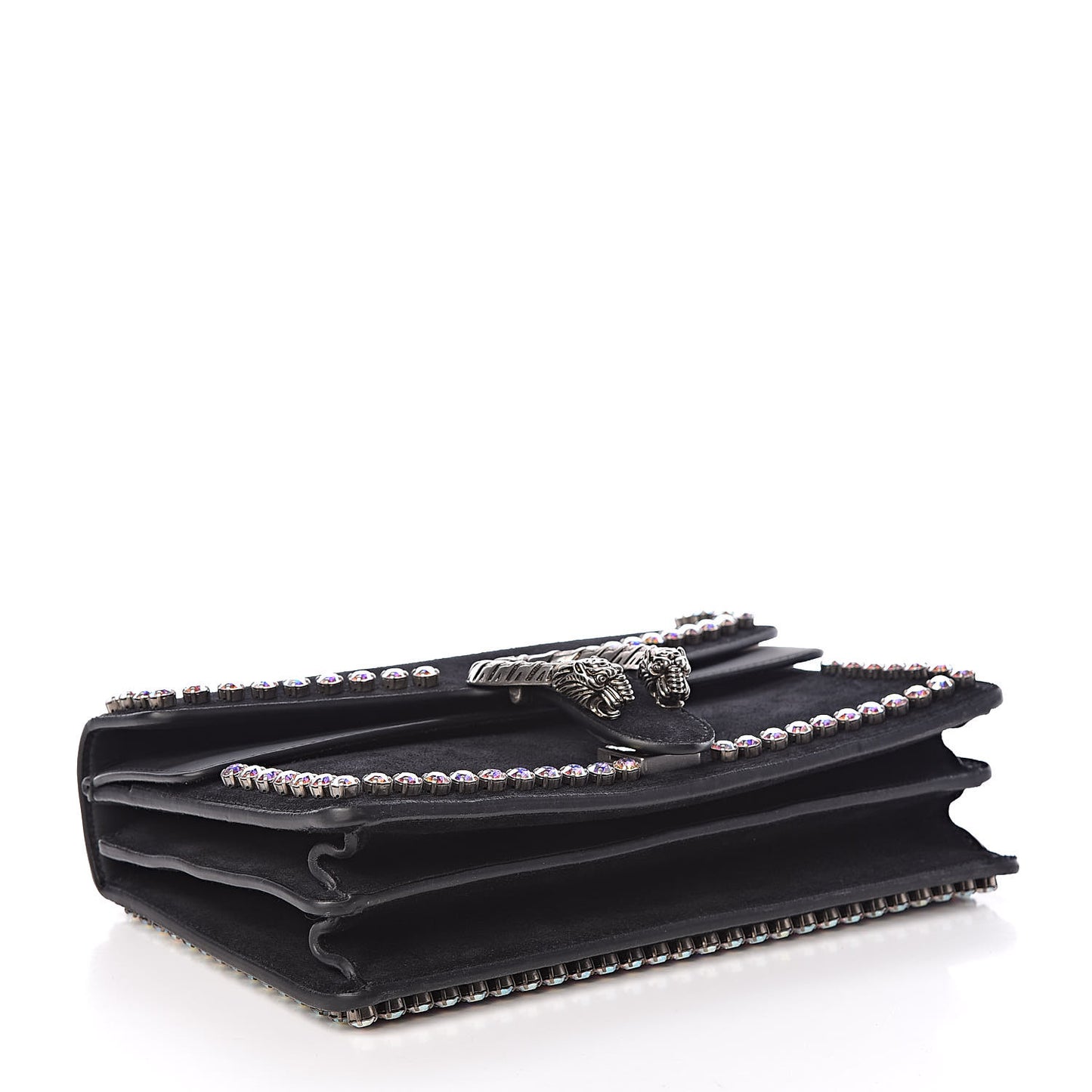 Suede Crystal Small Dionysus Shoulder Bag Black