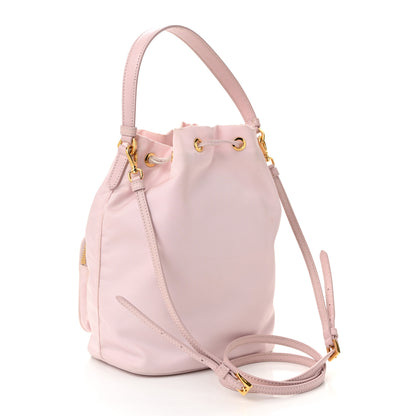 Prada Re-Nylon Saffiano Duet Bucket Crossbody Bag Alabastro 3 of 13