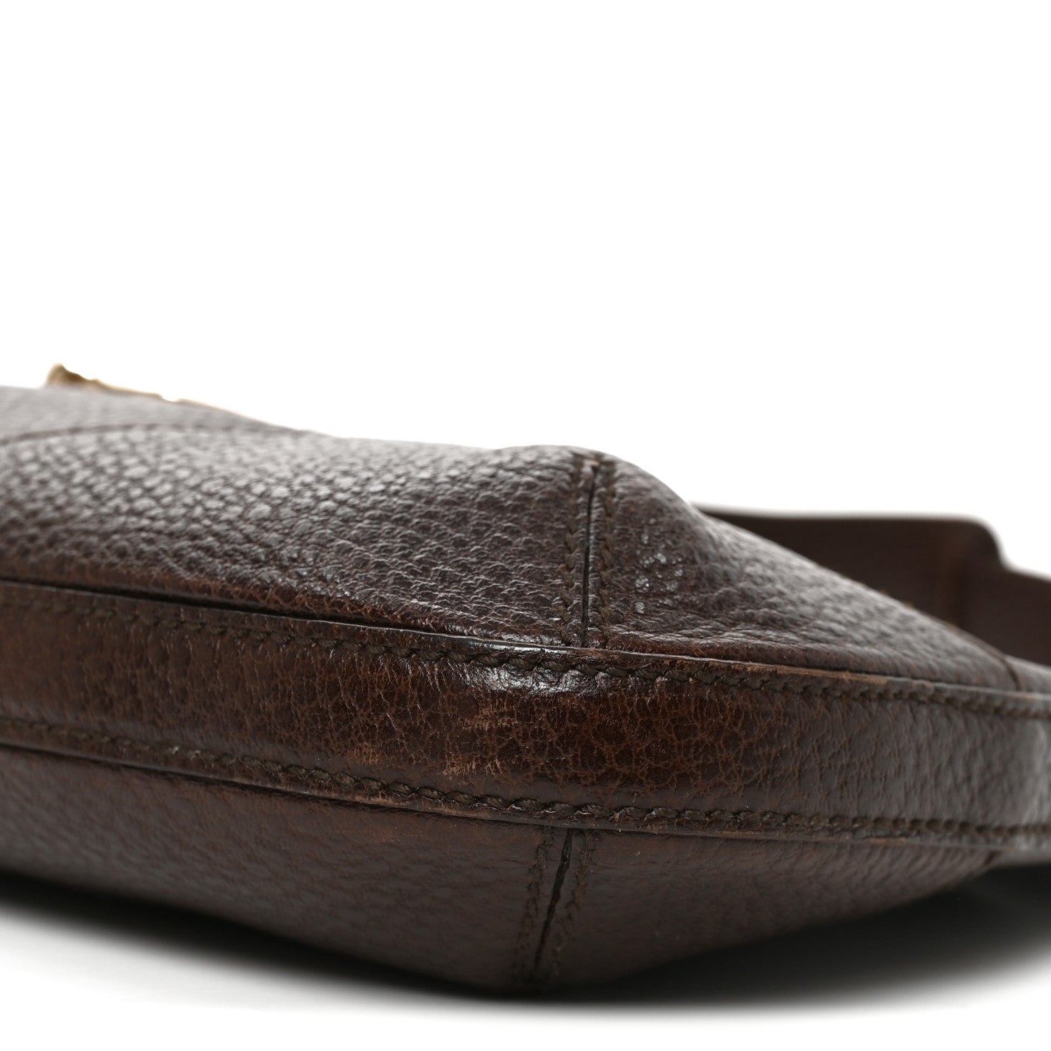 Gucci Grained Calfskin Hasler Hobo Brown 10 of 10