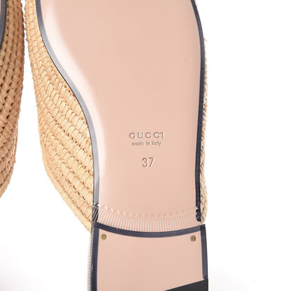 Gucci Raffia Womens Princetown Slippers 37 Naturale Sand Storm 6 of 8