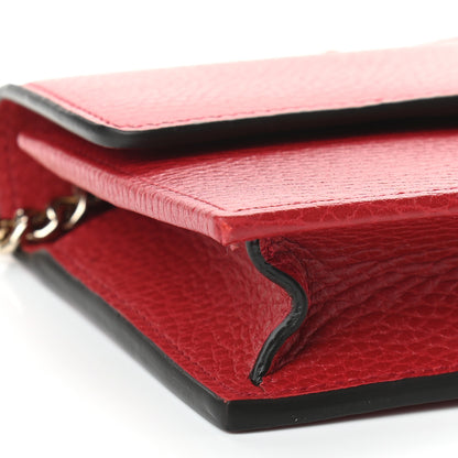 Gucci Dollar Calfskin Interlocking G Chain Wallet Red 7 of 8