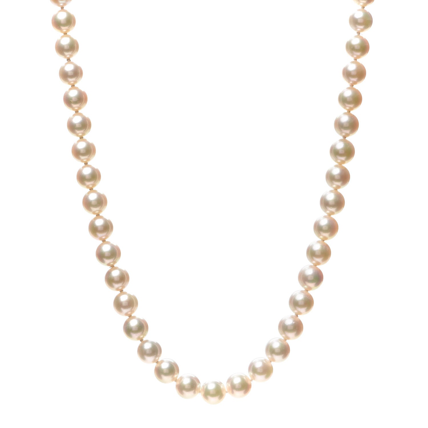 Mikimoto 18K Yellow Gold Akoya Pearl 7.5-8mm Strand Necklace 1 of 6