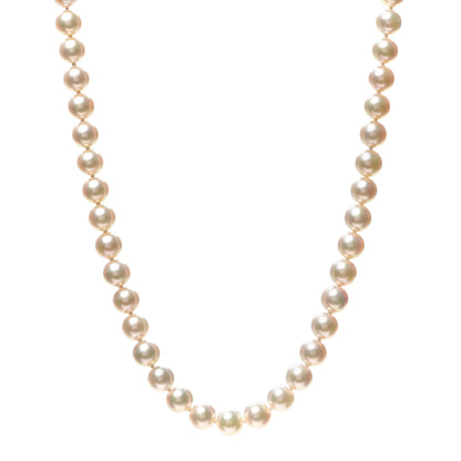 Mikimoto 18K Yellow Gold Akoya Pearl 7.5-8mm Strand Necklace 1 of 6