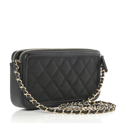Chanel Caviar Quilted CC Filigree Clutch With Chain Black 3 of 13
