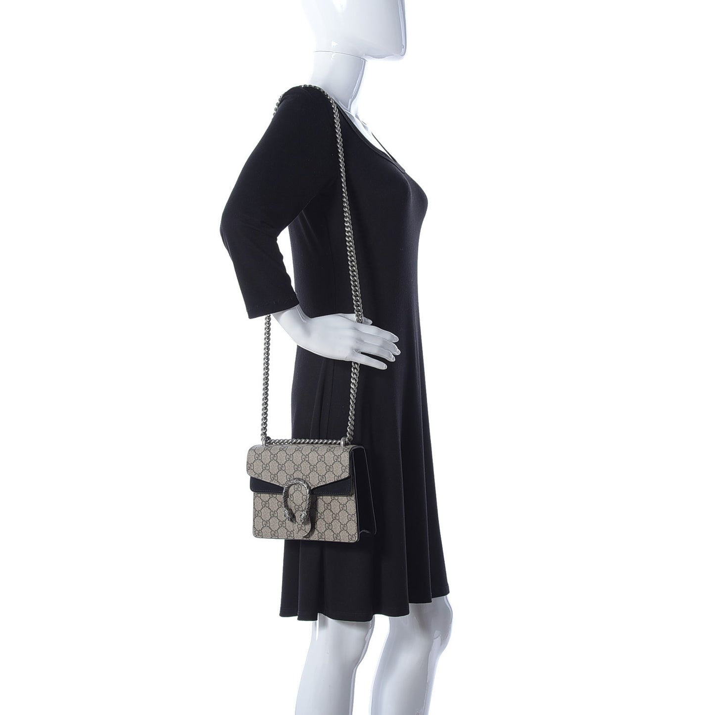 GG Supreme Monogram Mini Dionysus Shoulder Bag Black