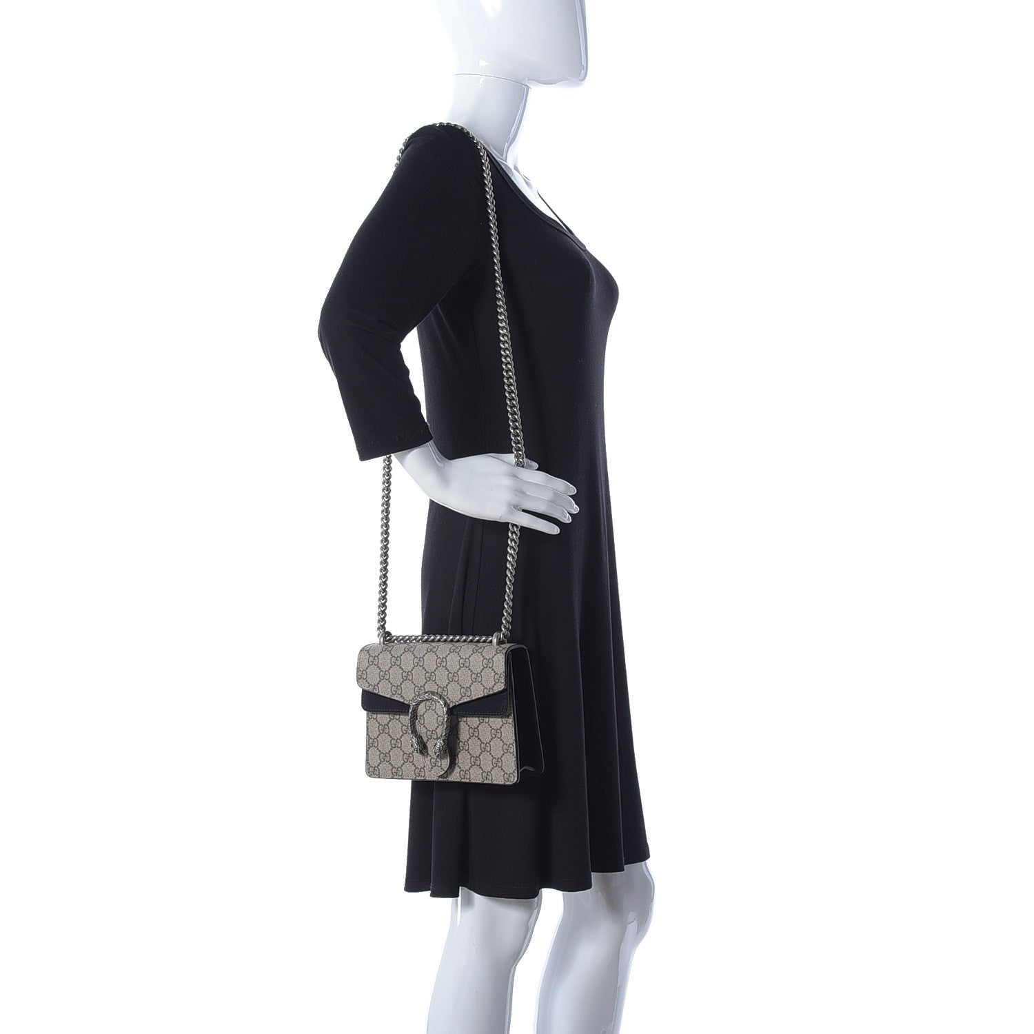 Gucci GG Supreme Monogram Mini Dionysus Shoulder Bag Black 2 of 11