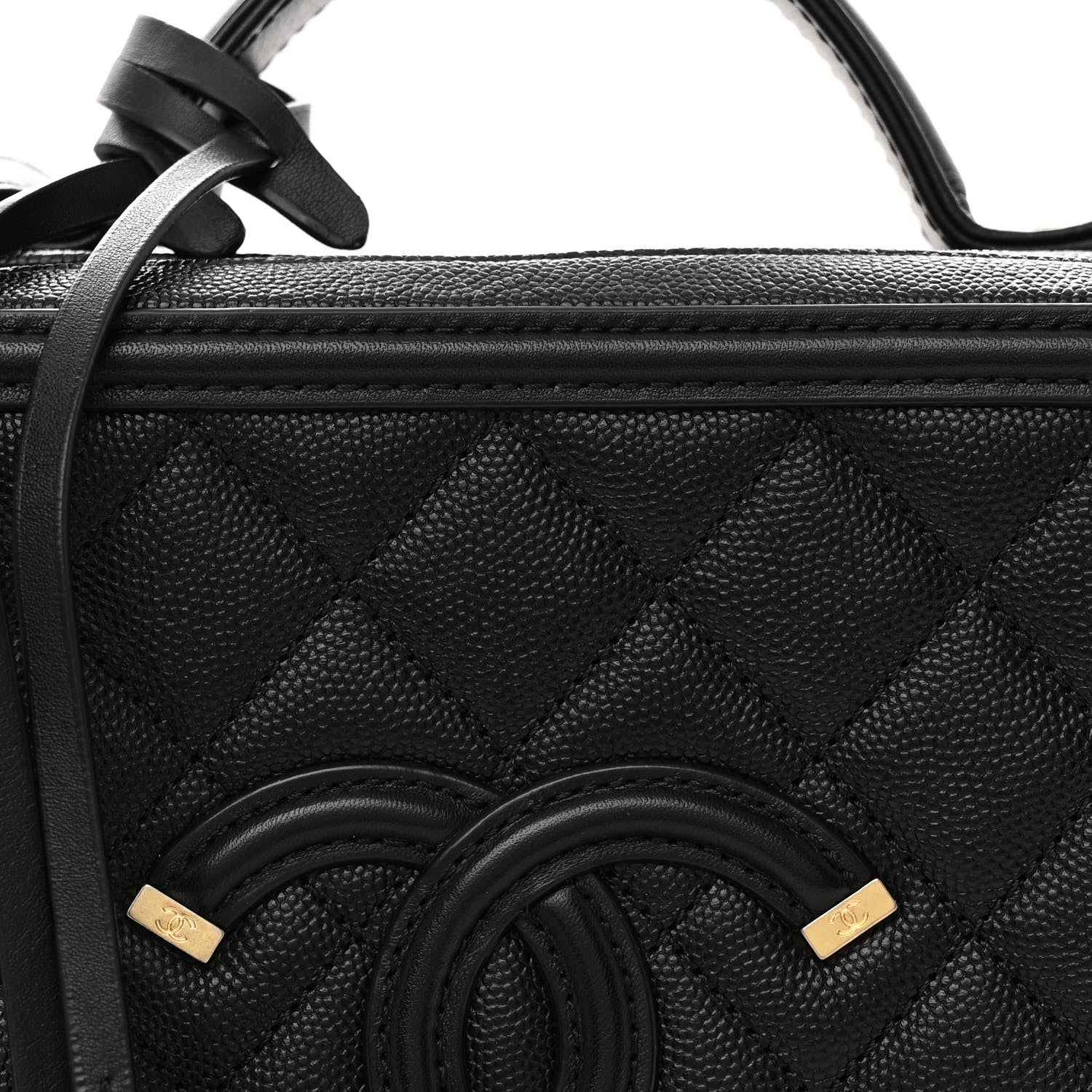 Chanel Caviar Quilted Medium CC Filigree Vanity Case Black 9 of 11