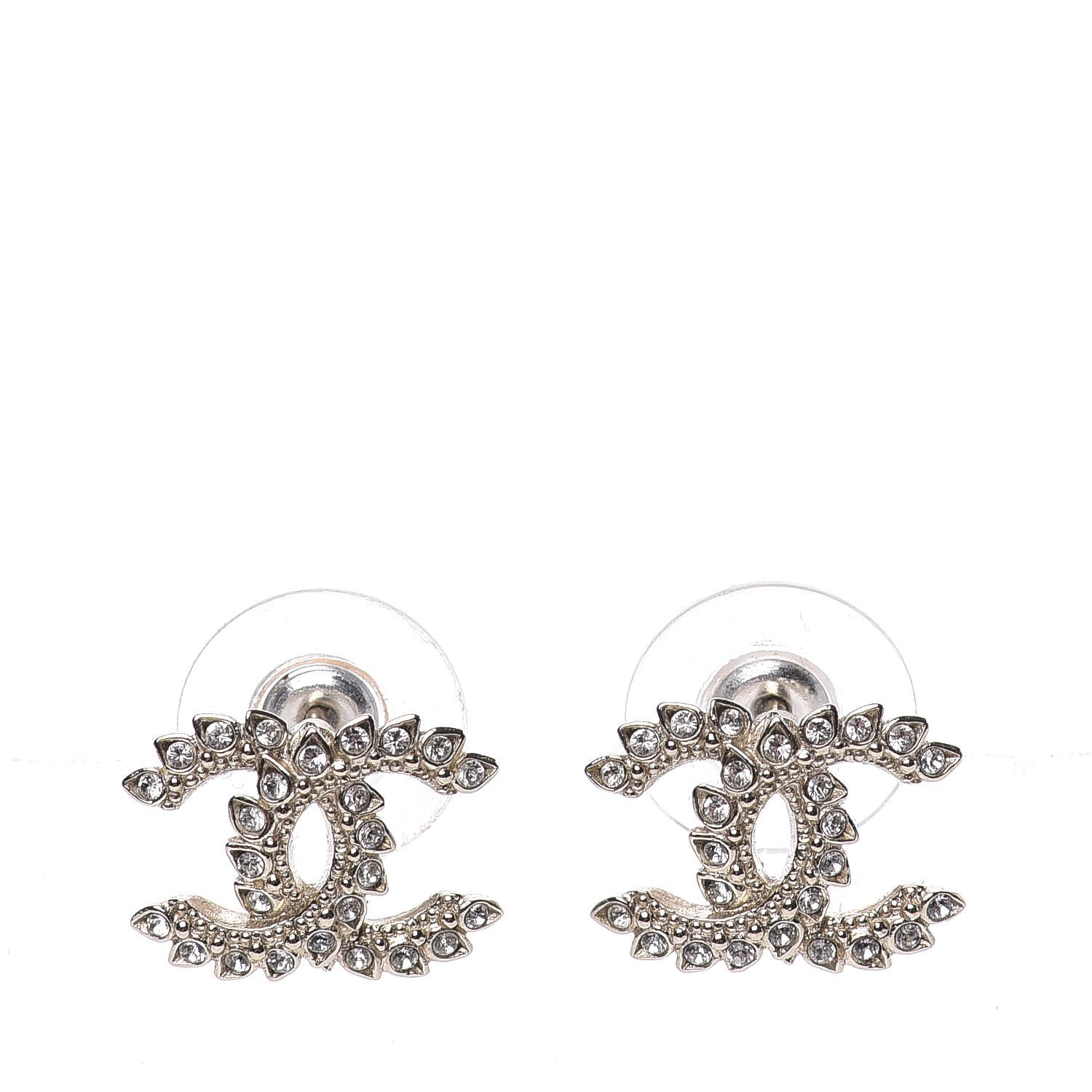 Chanel Strass Crystal Dazzling Wheat CC Earrings Gold 1 of 5