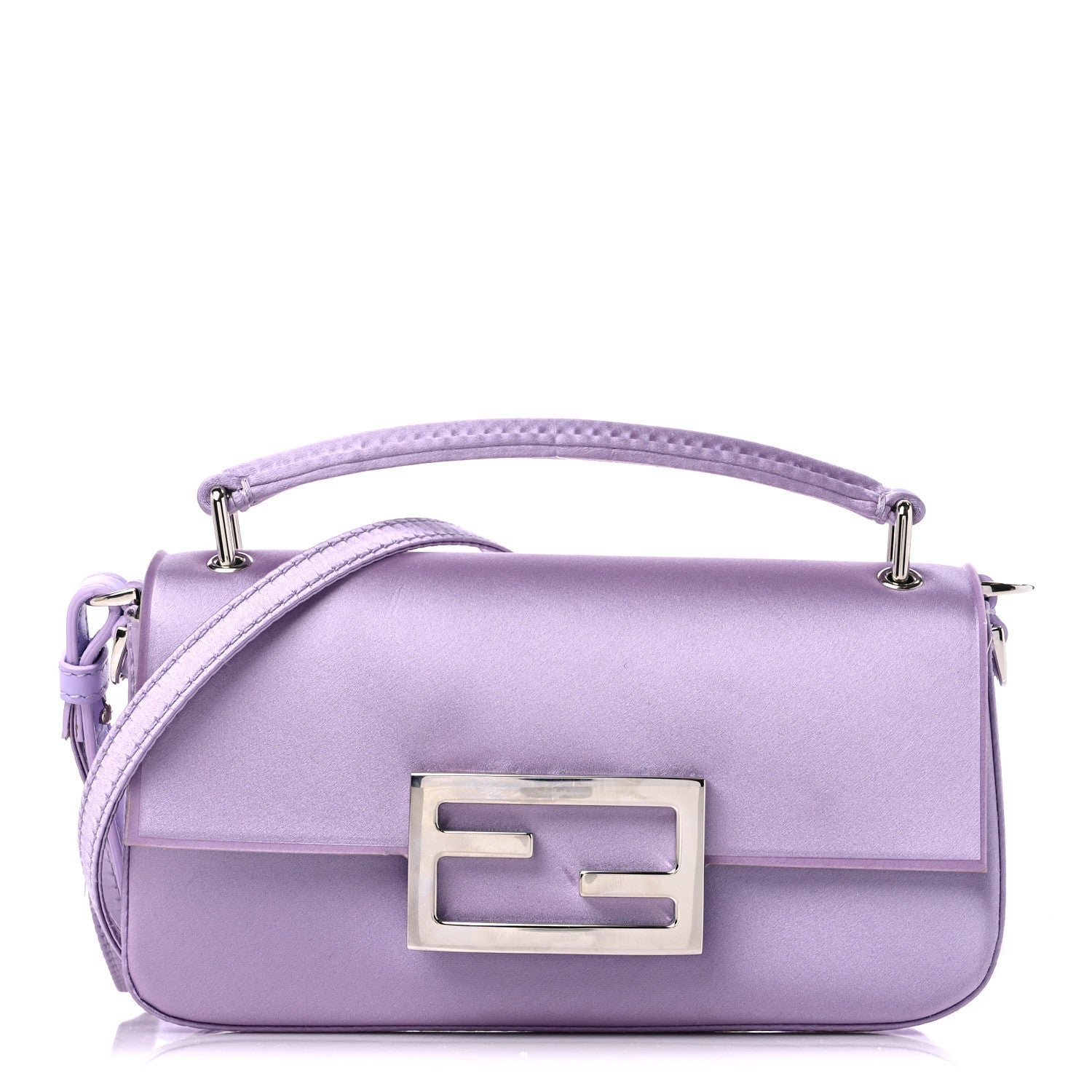 Fendi Silk Satin Phone Baguette Lilla 1 of 10