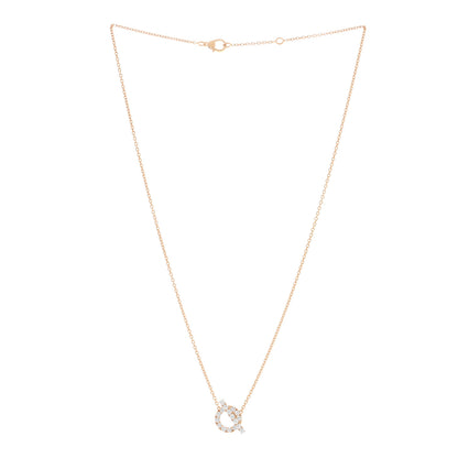 Hermes 18K Rose Gold Diamond Finesse Pendant Necklace 3 of 6