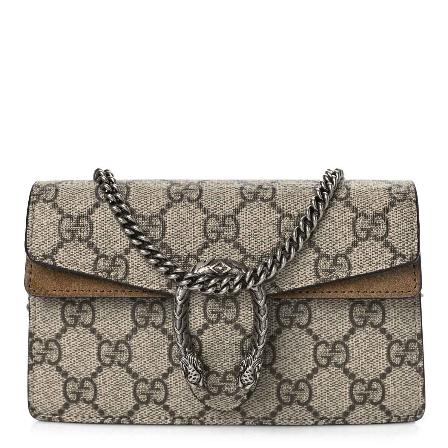 Gucci GG Supreme Monogram Super Mini Dionysus Shoulder Bag Taupe 1 of 9