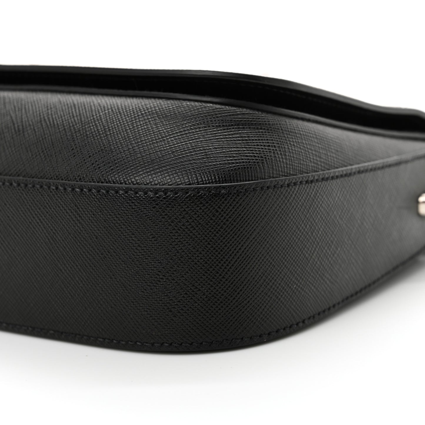 Saffiano Flap Shoulder Bag Black