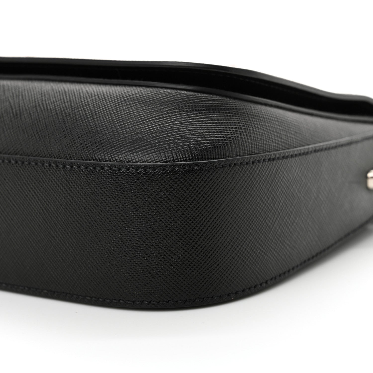 Prada Saffiano Flap Shoulder Bag Black 9 of 12