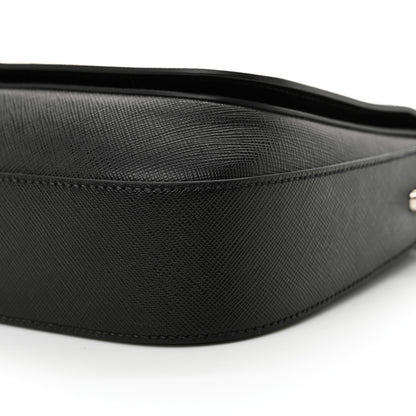 Prada Saffiano Flap Shoulder Bag Black 9 of 12