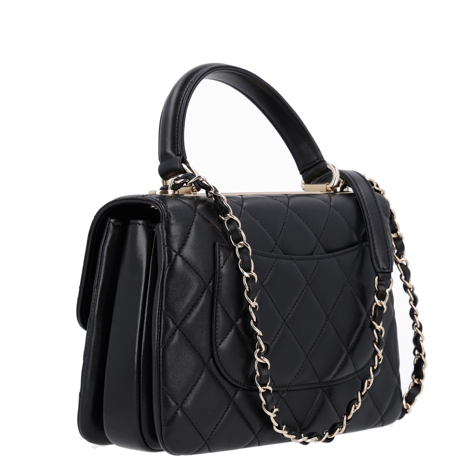 Chanel Lambskin Quilted Small Trendy CC Dual Handle Flap Bag Black 3 of 11