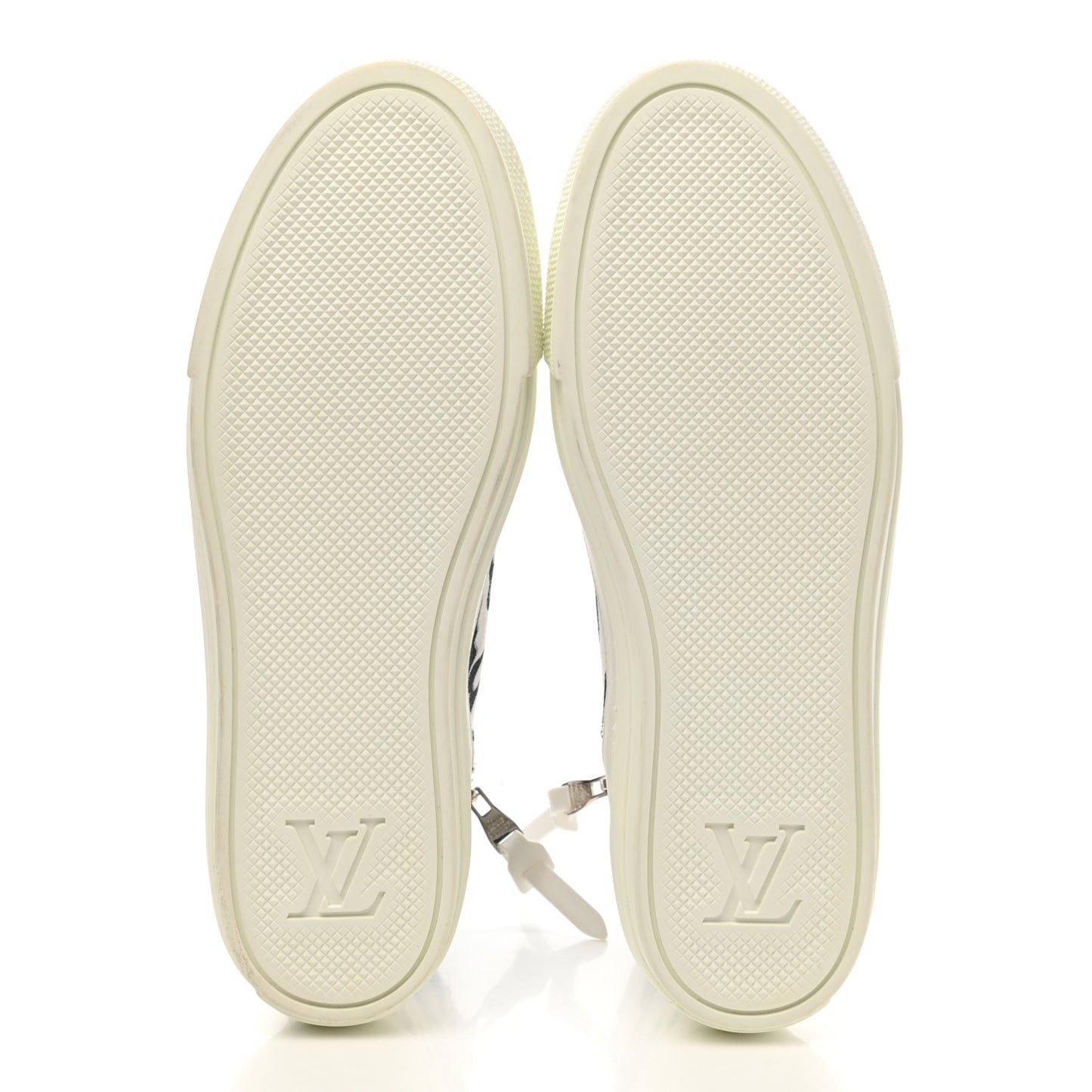 X UF Calfskin Tufted Monogram Stellar Sneaker Boots 37 White Black