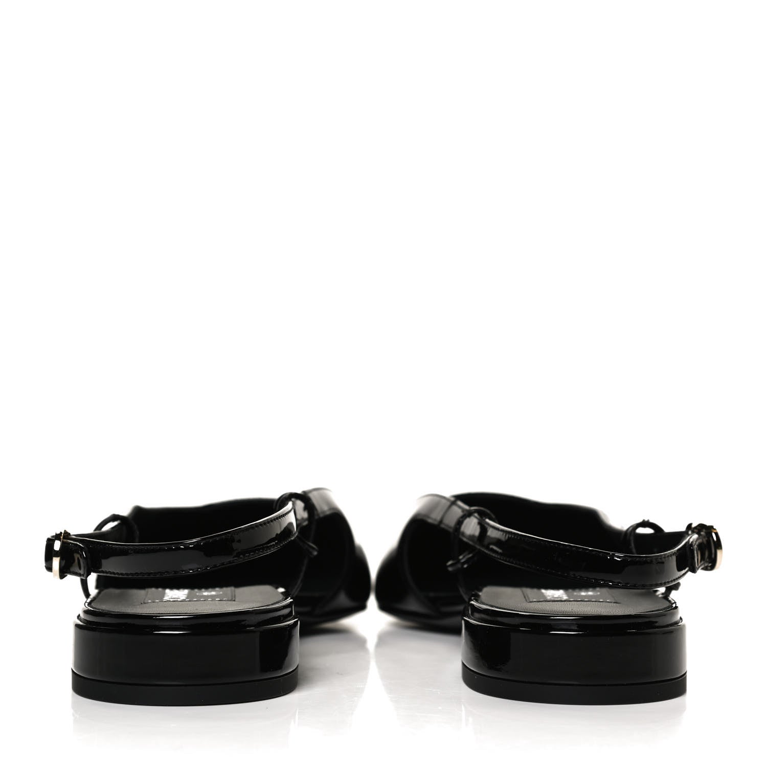 Chanel Patent CC Slingback Flats 39 Black 6 of 9