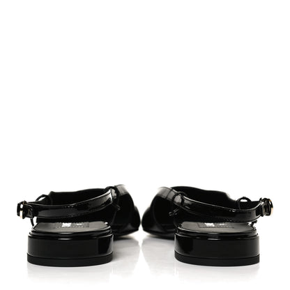 Chanel Patent CC Slingback Flats 39 Black 6 of 9