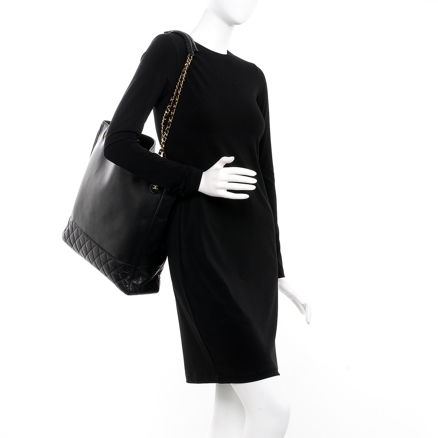 Chanel Lambskin Quilted Large Shoulder Bag Black 2 of 13