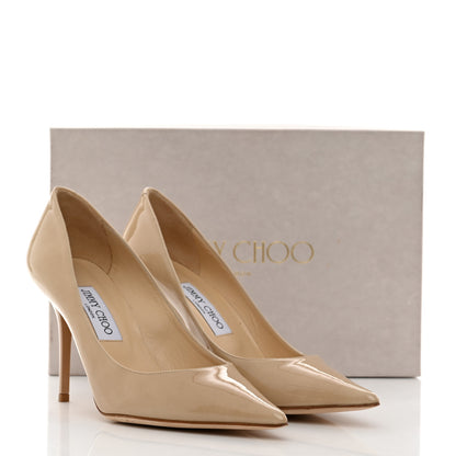 Jimmy Choo Patent Agnes 85 Pumps 39 Nude 8 of 8