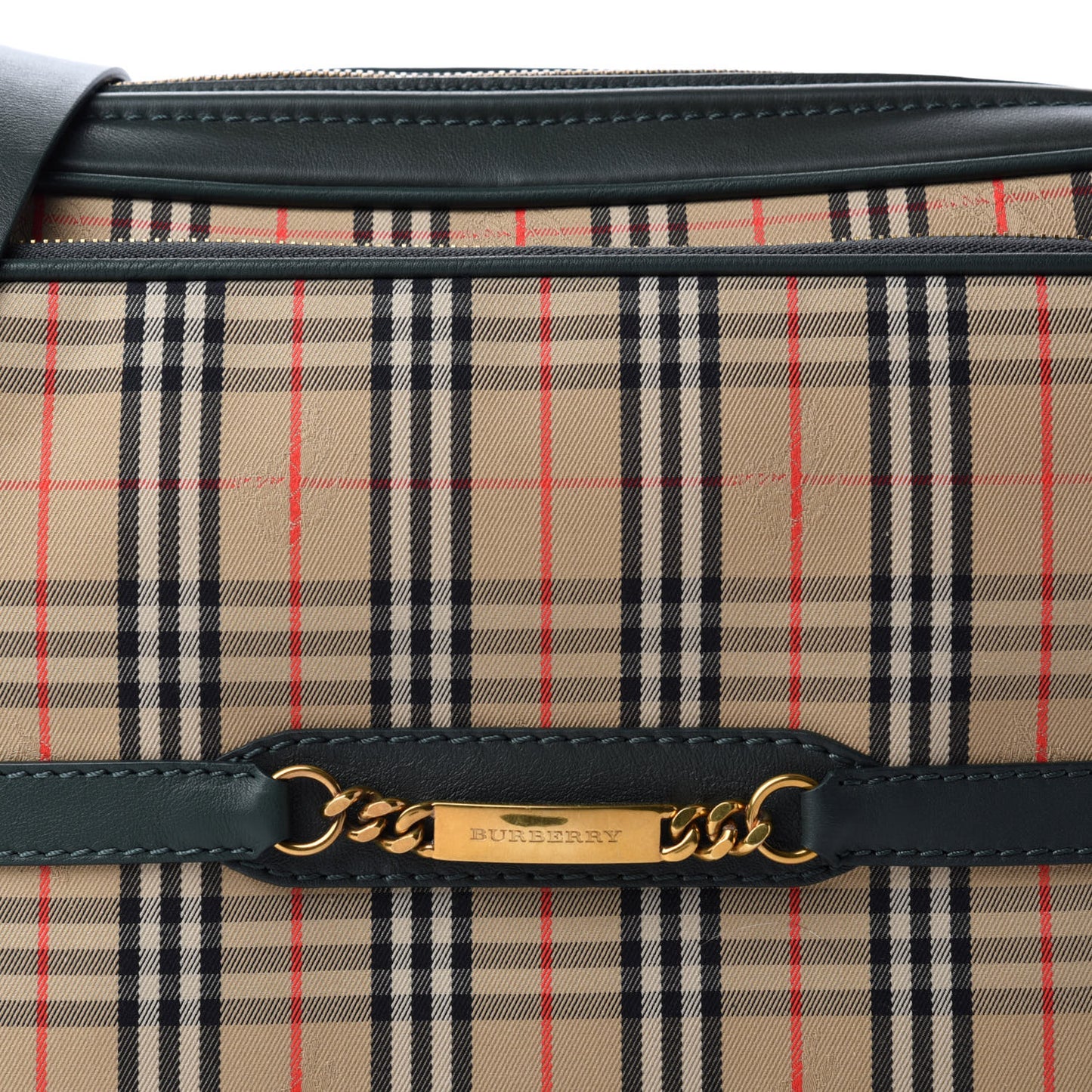 Smooth Calfskin 1983 Knight Check Link Large Camera Bag Dark Forest Green
