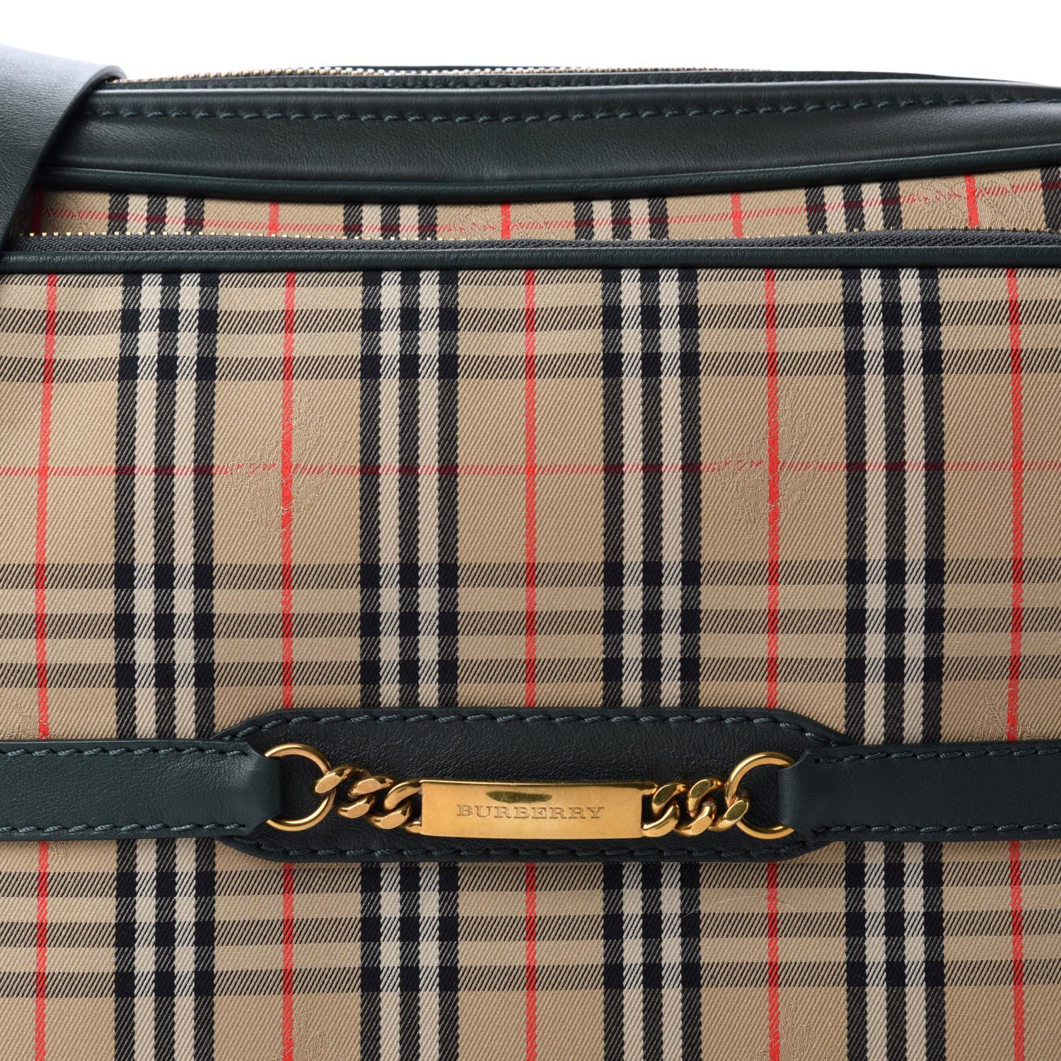 Burberry Smooth Calfskin 1983 Knight Check Link Large Camera Bag Dark Forest Green 9 of 9