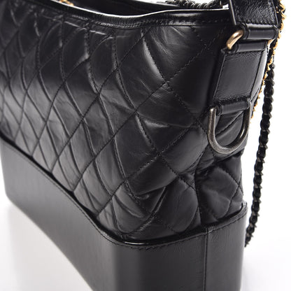 Chanel Aged Calfskin Quilted Medium Gabrielle Hobo Black 8 of 10