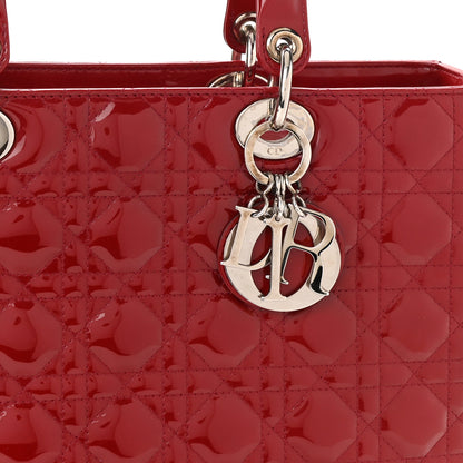 Christian Dior Patent Cannage Large Lady Dior Red 8 of 10