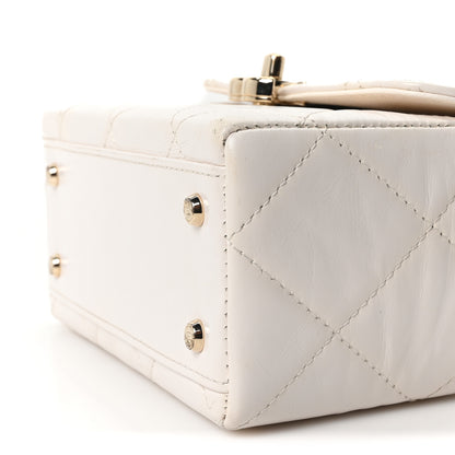 Chanel Shiny Calfskin Quilted CC Handle Vanity Flap Bag White 10 of 10