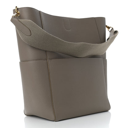 Celine Soft Grained Calfskin Sangle Bucket Bag Taupe 3 of 11