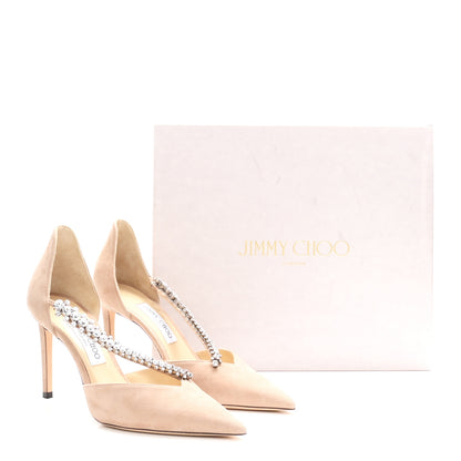 Jimmy Choo Suede Crystal Bee 85 Pumps 40 Ballet Pink 9 of 9